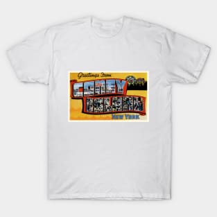 Greetings from Coney Island New York, Vintage Large Letter Postcard T-Shirt